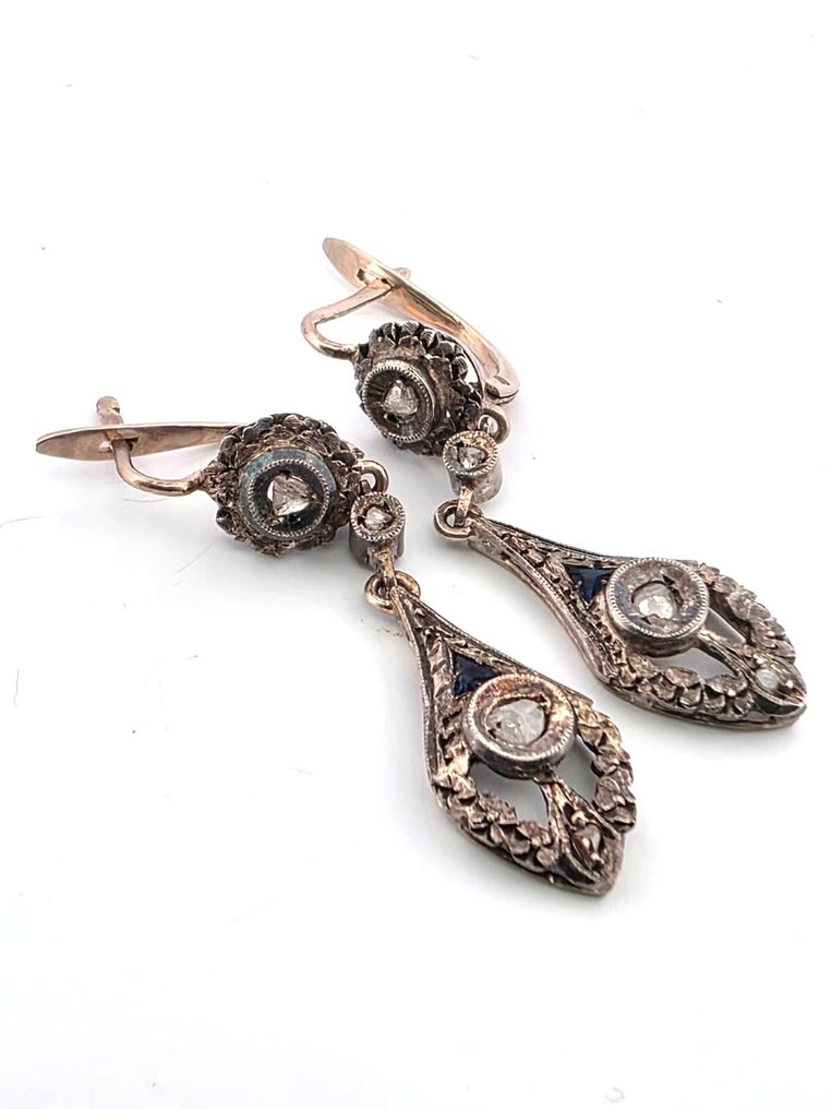 Ei pohjahintaa - Korvakorut - 9 kt. Keltakulta Timantti (Luonnollinen) #1.0