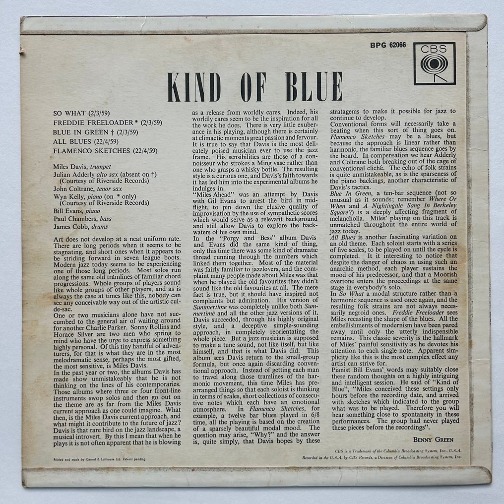 Miles Davis - Useita taiteilijoita - Kind of Blue (1st UK mono!) - Yksittäinen vinyylilevy - 1962 #1.0