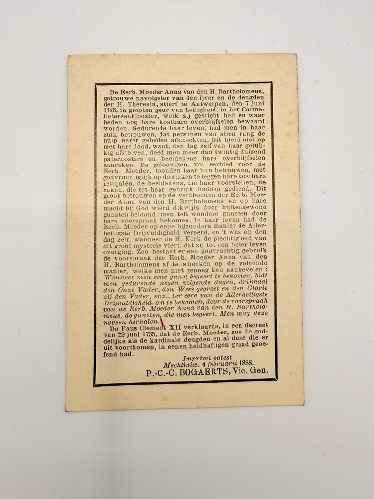 Relic of Saint Bartholomew - Paper - 1850-1900 #3.2