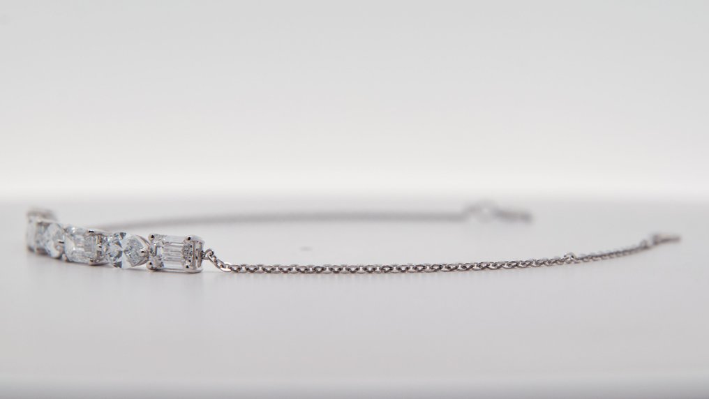 χωρίς τιμή ασφαλείας - Βραχιόλι - 14 καράτια Λευκός χρυσός -  2.58ct. tw. Διαμάντι (Εργαστηριακής καλλιέργειας) #4.3