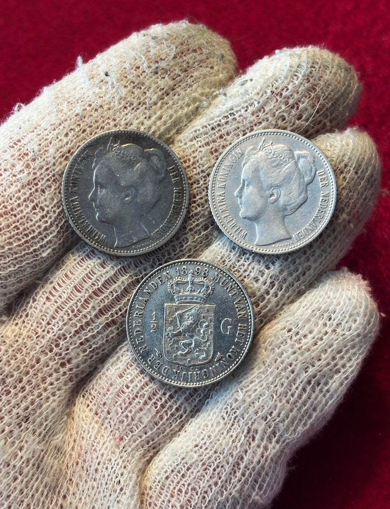 Hollandia. Wilhelmina. 1/2 Gulden 1898, 1907 and 1908 (Nincs minimálár) #2.1