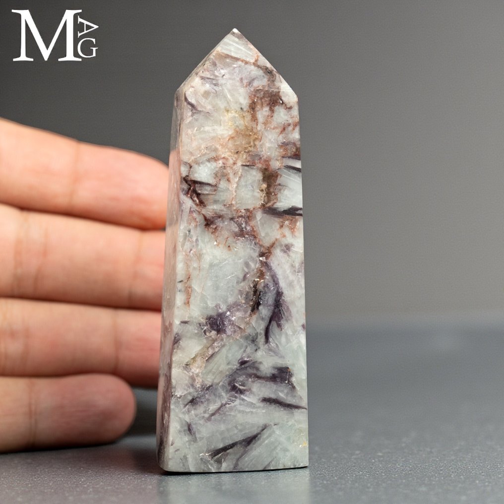 稀有梅子玛瑙塔 - 高度: 93 mm - 闊度: 28 mm- 117 g #1.0