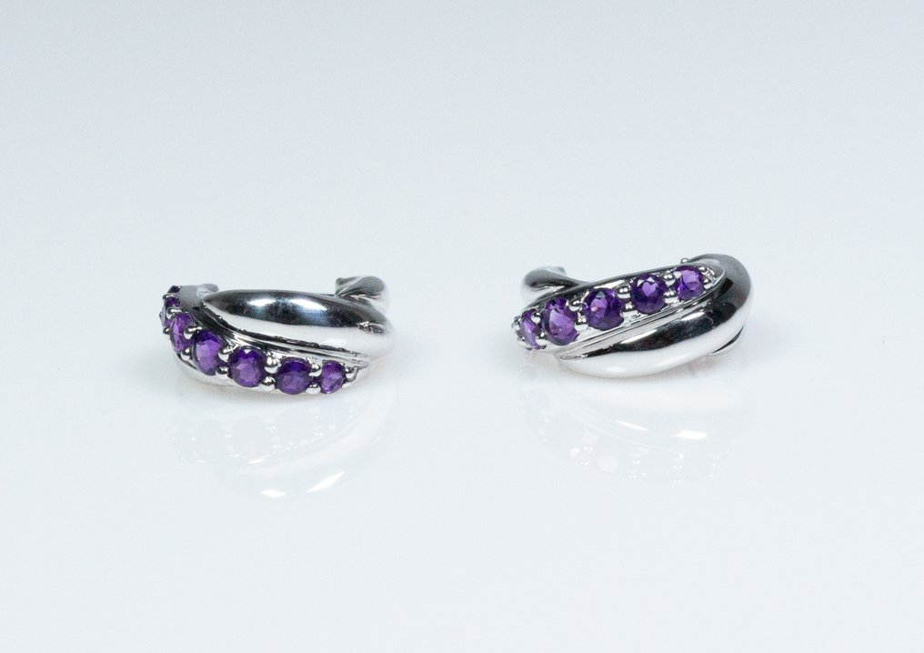 χωρίς τιμή ασφαλείας - Σκουλαρίκια 925 ασήμι - αμέθυστος #3.2