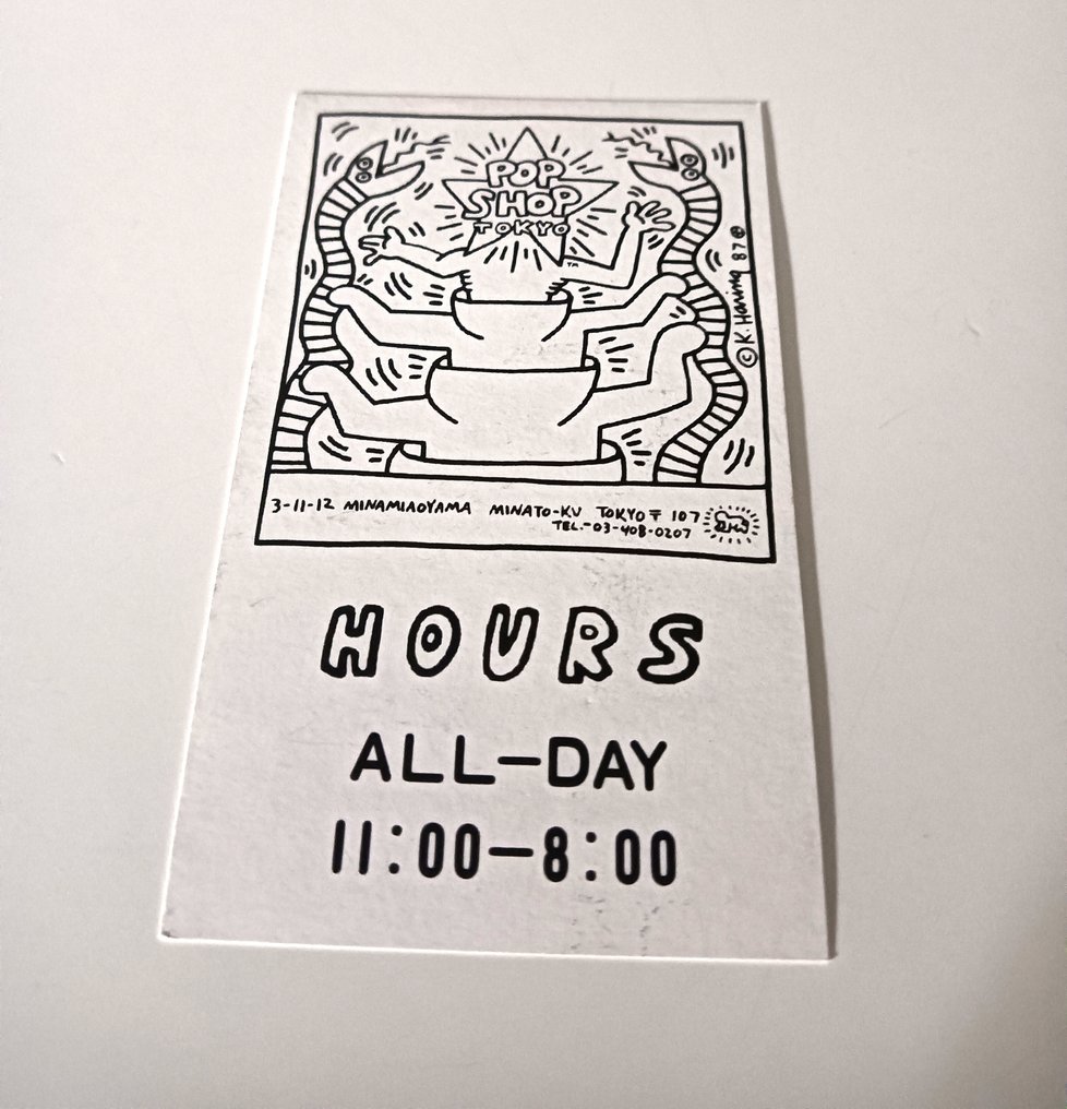 Keith Haring (1958-1990) - Pop Shop Tokyo - Signed Business Card - 1987 #4.3