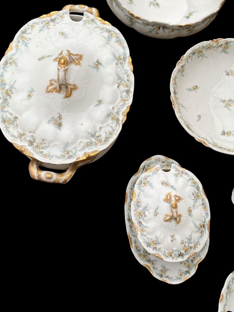 Richard Ginori - DOCCIA - 成套餐具 (50) - 金色 - 花卉浮雕 - 瓷器 - 宏伟且极为罕见 #1.0