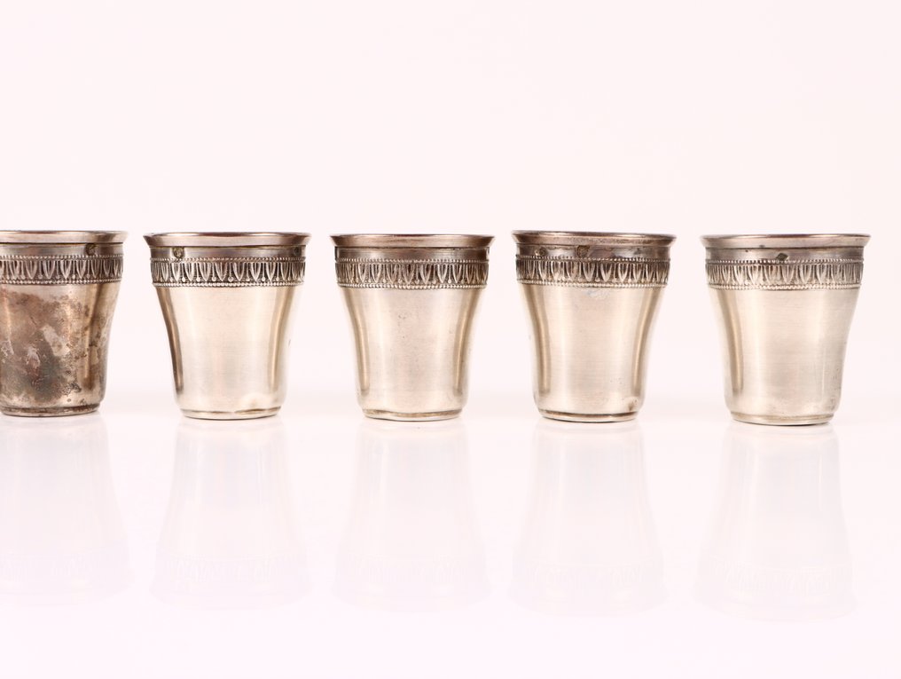 6x Zilveren Cups / Minerwa's Head 1st Grade 950/1000 (J.A.M. 1888 Jospeh Alexandre Mantel) - Tazza - Argento #2.1