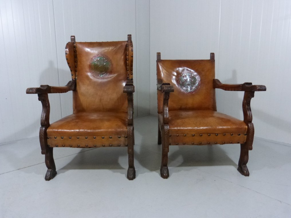 Sessel (2) - Holz, Leder #1.0