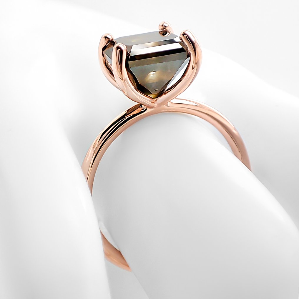 没有保留价 - 戒指 - 14K包金 玫瑰金 - 4.47ct. tw. 钻石 (天然色彩的) - IGI 证书 #4.3