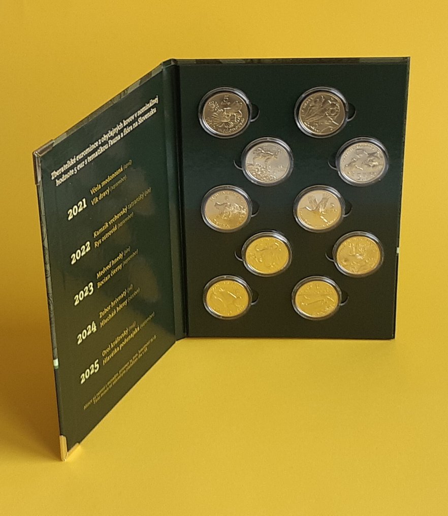 Slowakije. 5 Euro 2021/2025 (10 coins)  (Zonder minimumprijs) #1.0