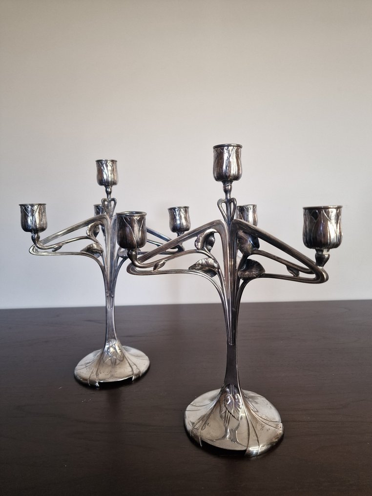 Christofle / Gallia - Candelabro Ninfea (2) - Placcato argento #2.1