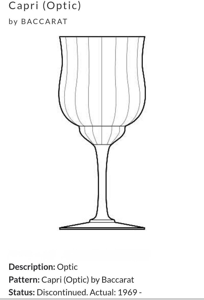 Baccarat - Drinking service (6) - Capri (Optic) - Crystal - Red wine #3.2