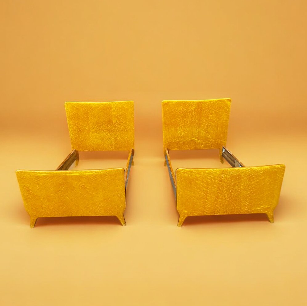 Sirchi - Cantù - Ágy (3) - Kétágyas + 2 egyágyas ágyak - Fa, Aranyozott sárgaréz #4.3