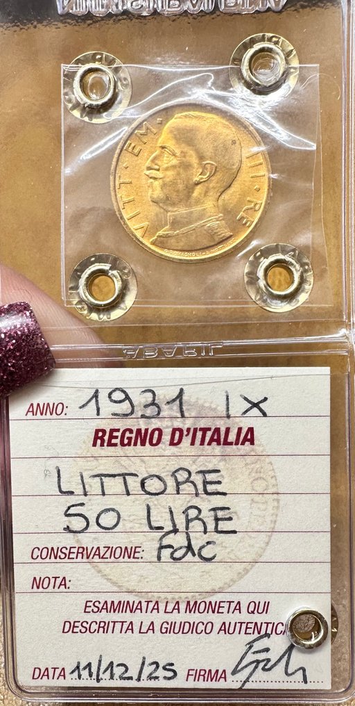 Italia, Kongeriket Vittorio Emanuele III. 50 Lire 1931 IX "Littore" #2.1