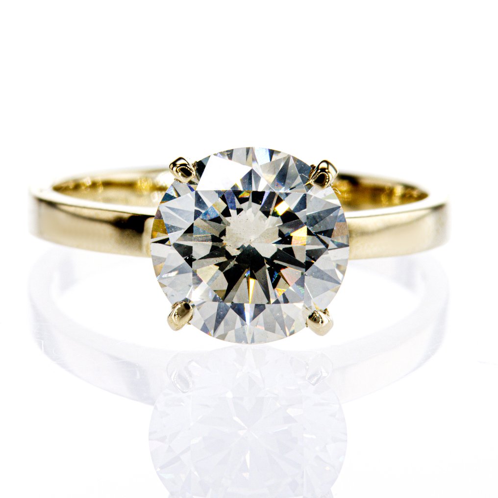 Sans prix de réserve - Bague de fiançailles - 14 carats Or jaune - 2.03ct. tw. Diamant (Naturelle) #1.0