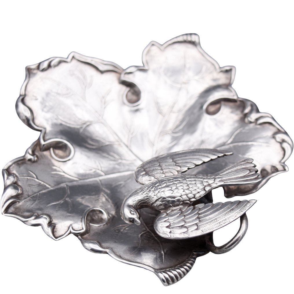 放零碎杂物的盒子 - Naturalista - 葡萄叶配有斑鸠 - 西班牙 #1.0