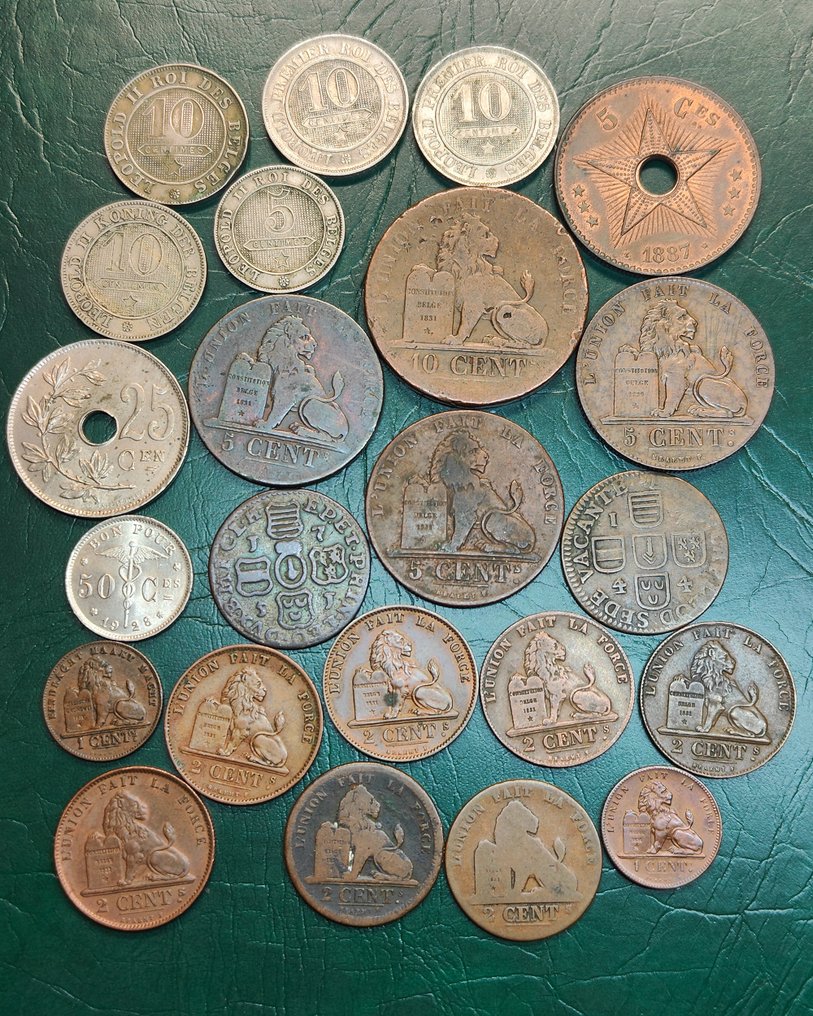 比利時, 比利時剛果. Set of 23 coins:  (沒有保留價) #1.0