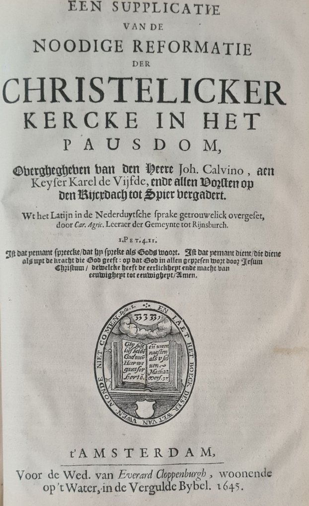 Johannes Calvijn - Institutie ofte onderwysinge in de christelicke religie. In vier boecken begrepen - 1645 #1.0