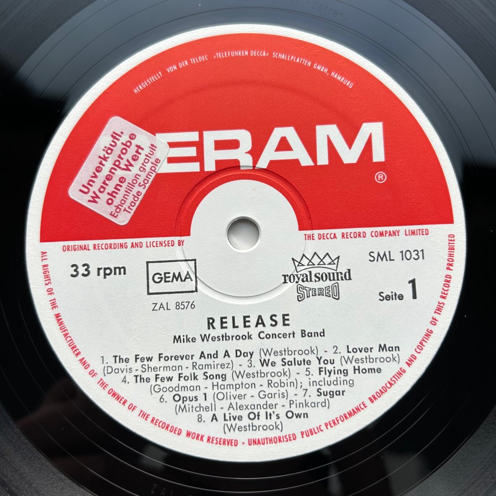 Mike Westbrook Concert Band - Release (SIGNED PROMO!!) - Single Vinyl Record - 1968 #4.3