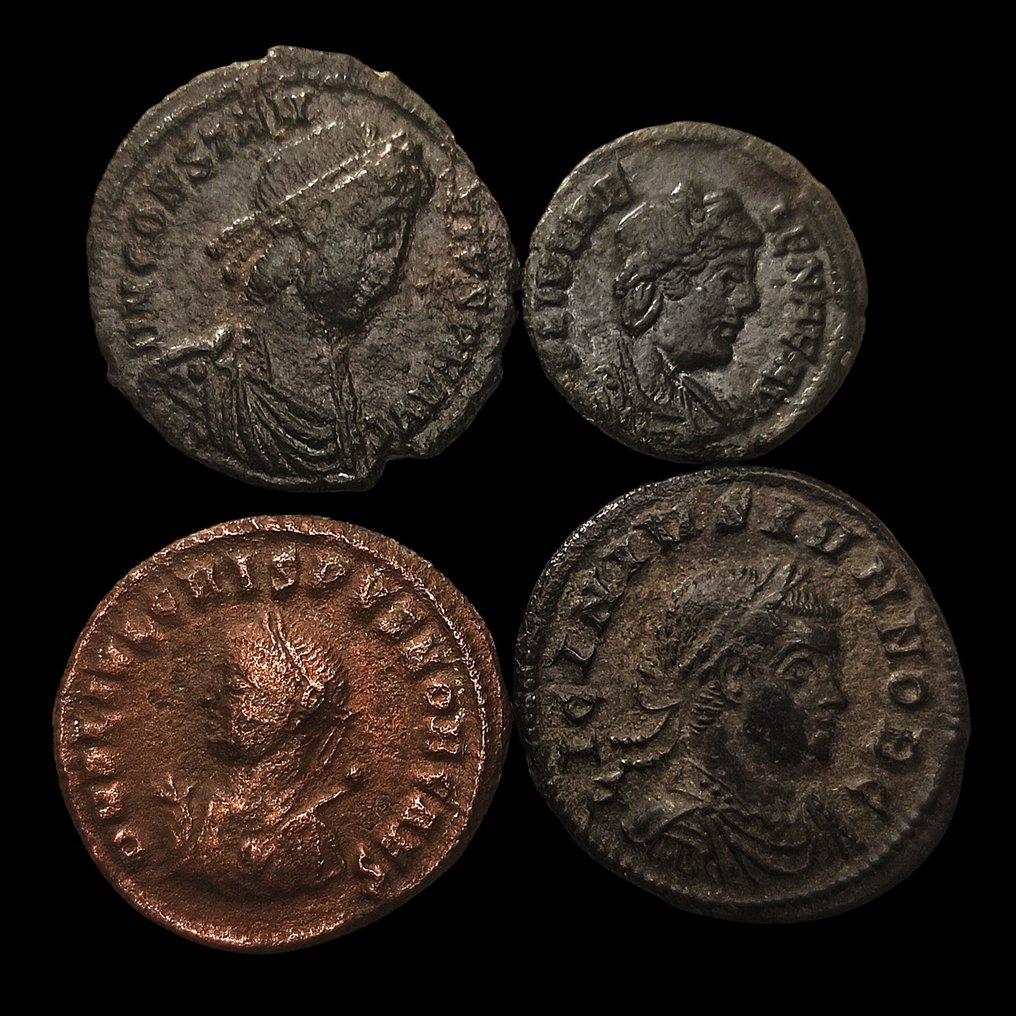 Ρωμαϊκή Αυτοκρατορία Lot with 4 Roman Bronze Coins (Helena, Crispus, Constantius, Licinius)  (χωρίς τιμή ασφαλείας) #1.0