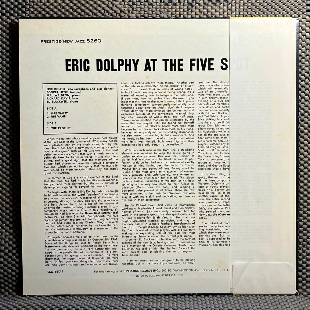 Eric Dolphy - Eric Dolphy At The Five Spot Vol. 1 - A priceless document of jazz history ! - LP Album (stand-alone item) - Japanese pressing, Stereo - 1978 #1.0
