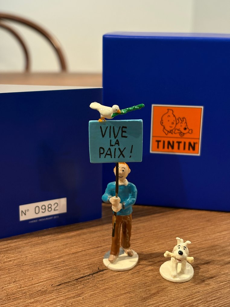 Statuetta - Collection Carte de Vœux 1972 - Moulinsart Tintin réf 46973 - Piombo #1.0