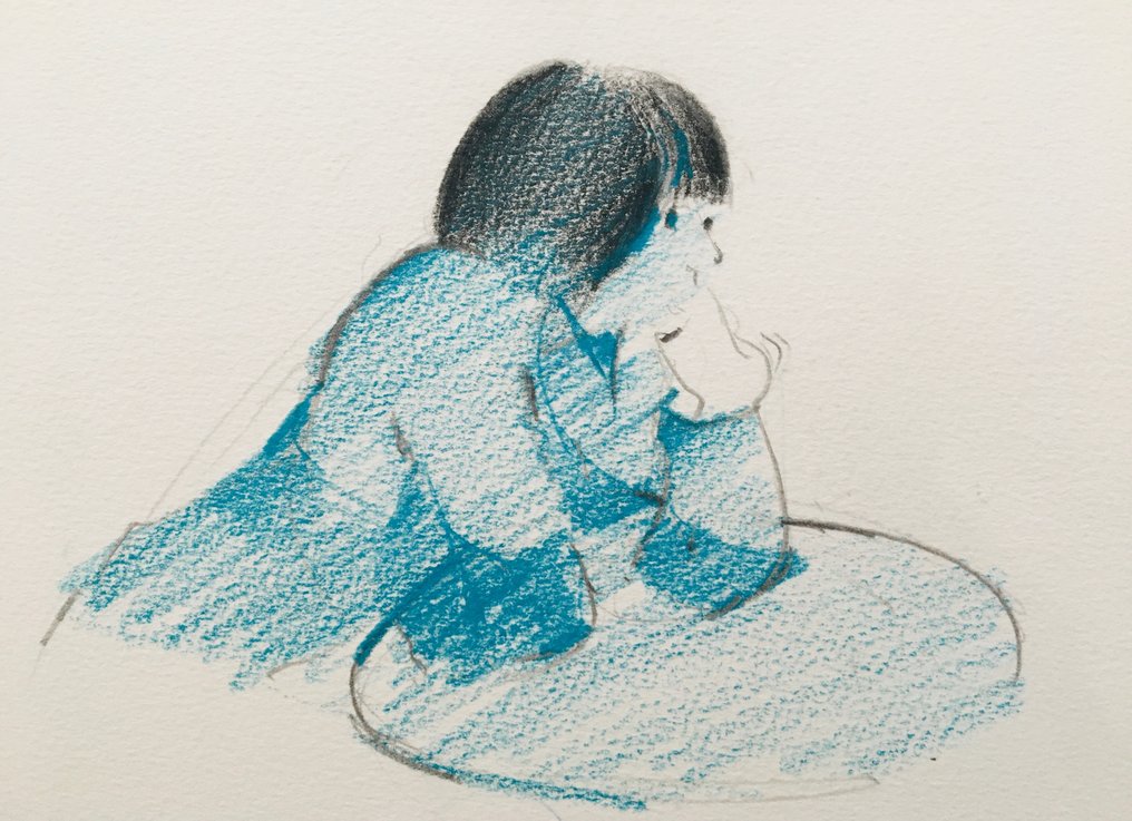 Alfred Defossez (1932) - Croquis - Pastel original signé #3.2