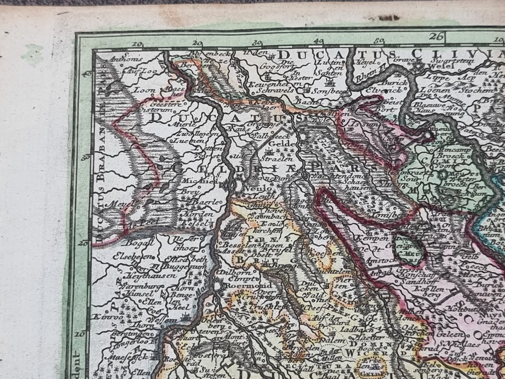 Germania, Düsseldorf, Colonia e Bonn - Mappa; Matthäus Seutter (1678/ 1757) - "Archiepiscop. et electorat Coloniensem [...]" - 1721-1750 #4.3