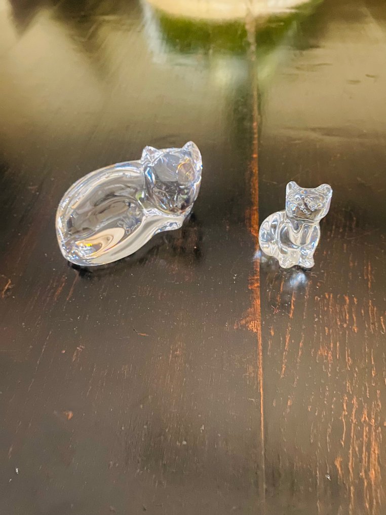 Val Saint Lambert - Katherine De Sousa - Miniature figure - Kat en kitten (VSL/DeSousa/Kristal)  (2) - Crystal #1.0