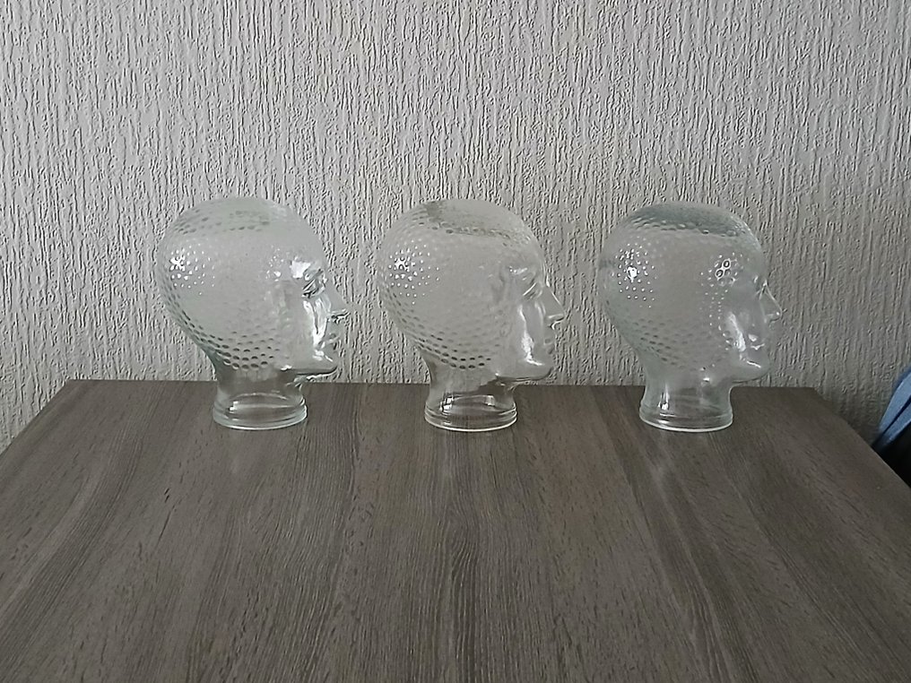Mannequin - Vintage glazen display hoofden – in de stijl van Piero Fornasetti (3) - Persglas #4.3