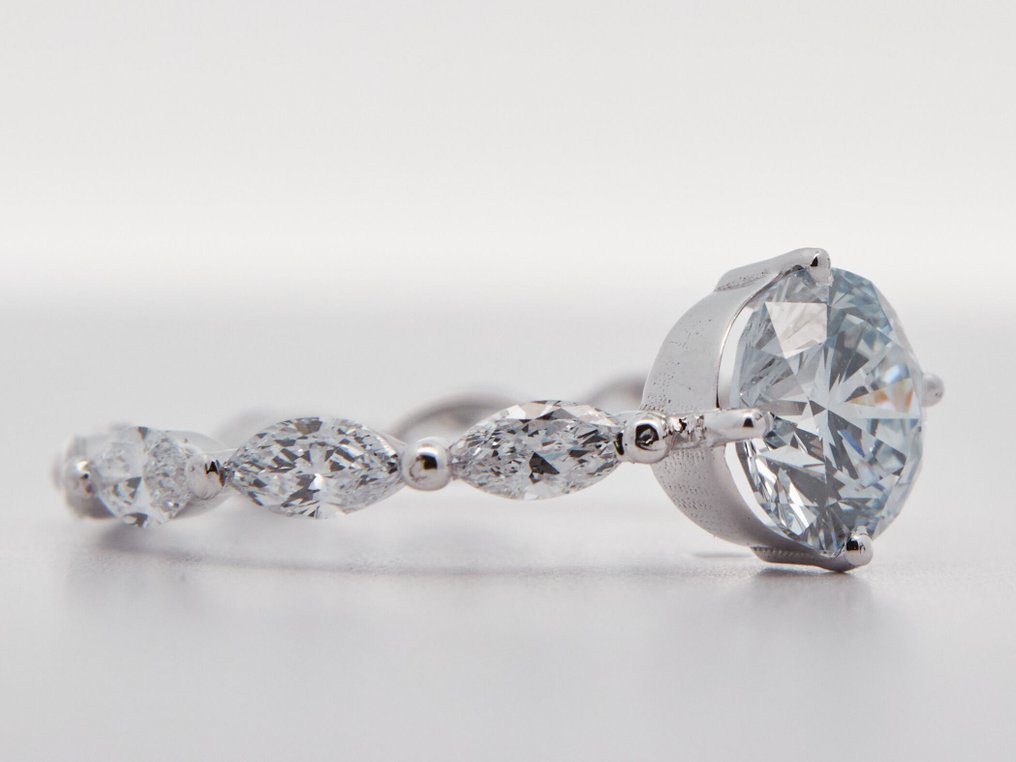 χωρίς τιμή ασφαλείας - Δαχτυλίδι - 14 καράτια Λευκός χρυσός -  2.49ct. tw. Διαμάντι (Εργαστηριακής καλλιέργειας) - Διαμάντι #1.0