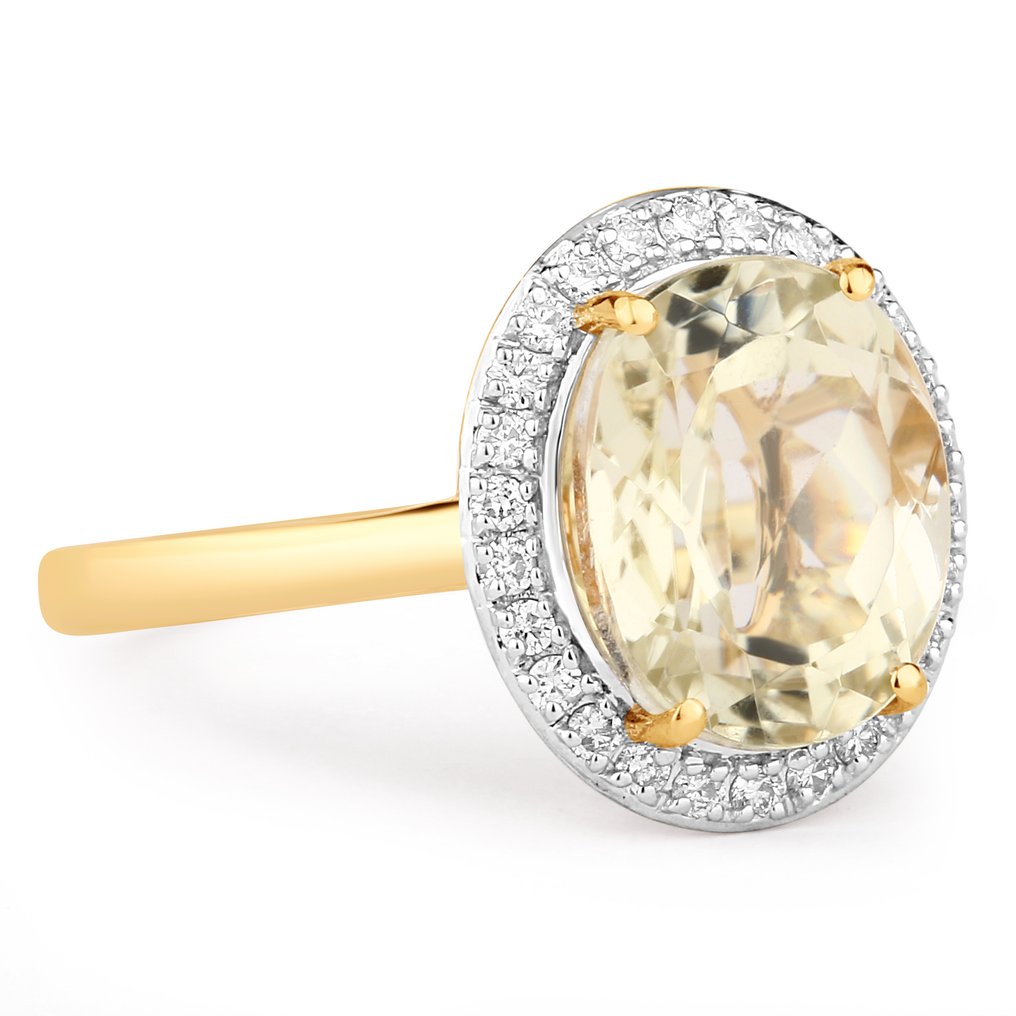 Δαχτυλίδι - 14 καράτια Κίτρινο χρυσό - 4.24ct. tw. Κουνζίτης - Διαμάντι #2.1