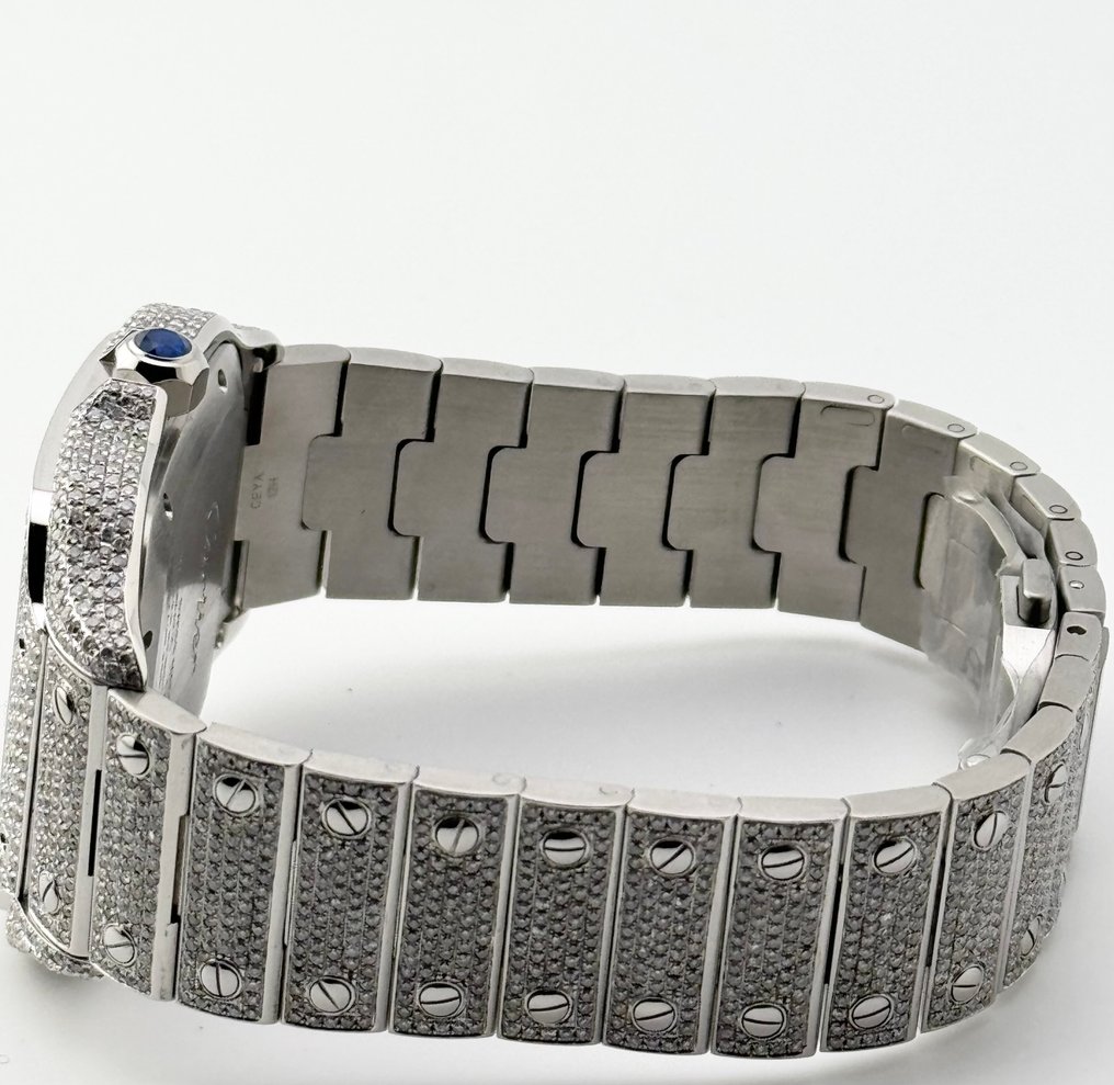 Cartier - Santos Diamonds 'Iced Out' Arab Dial Custom - Sem preço de reserva - 4072 - Homem - 2025 #4.3