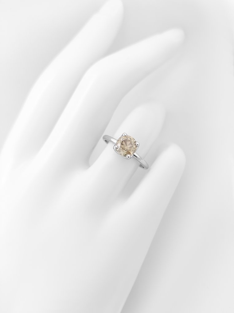 χωρίς τιμή ασφαλείας - Δαχτυλίδι - 14 καράτια Λευκός χρυσός - 1.24ct. tw. Διαμάντι (Φυσικού χρώματος) - Πιστοποιητικό IGI #3.2