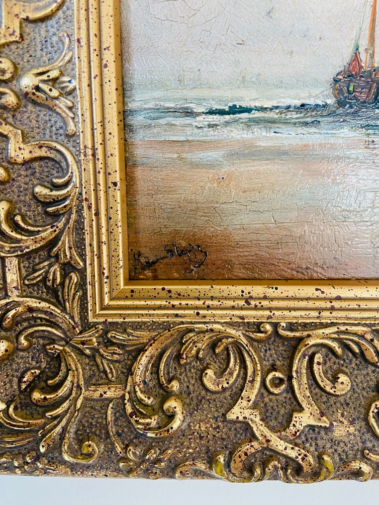 Romain Steppe (1859-1927) - Wachtend op de vloed #1.0