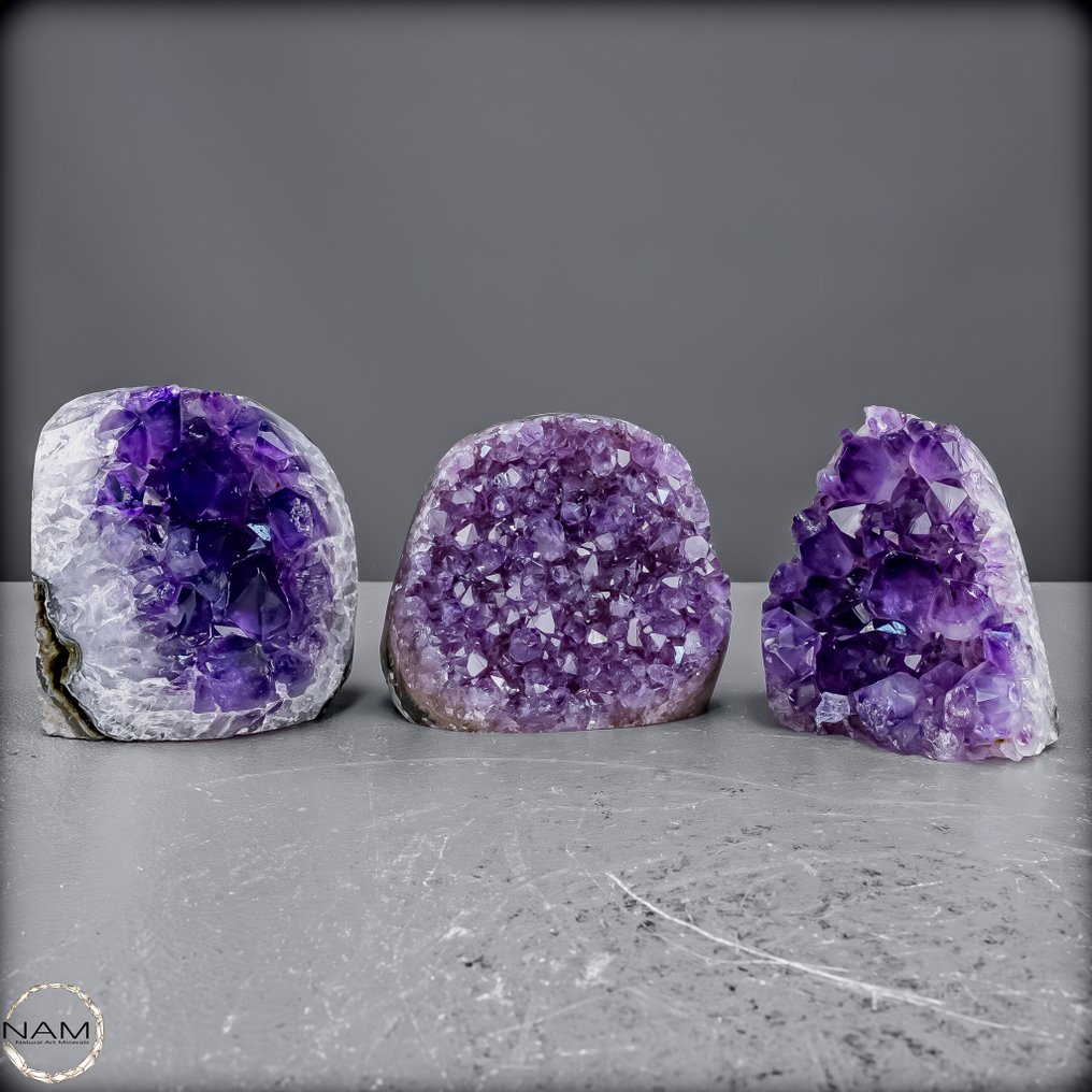 Magic of the Violets Amethyst Drusen Set – The magic of inner peace- 1600.35 g - (3) #1.0
