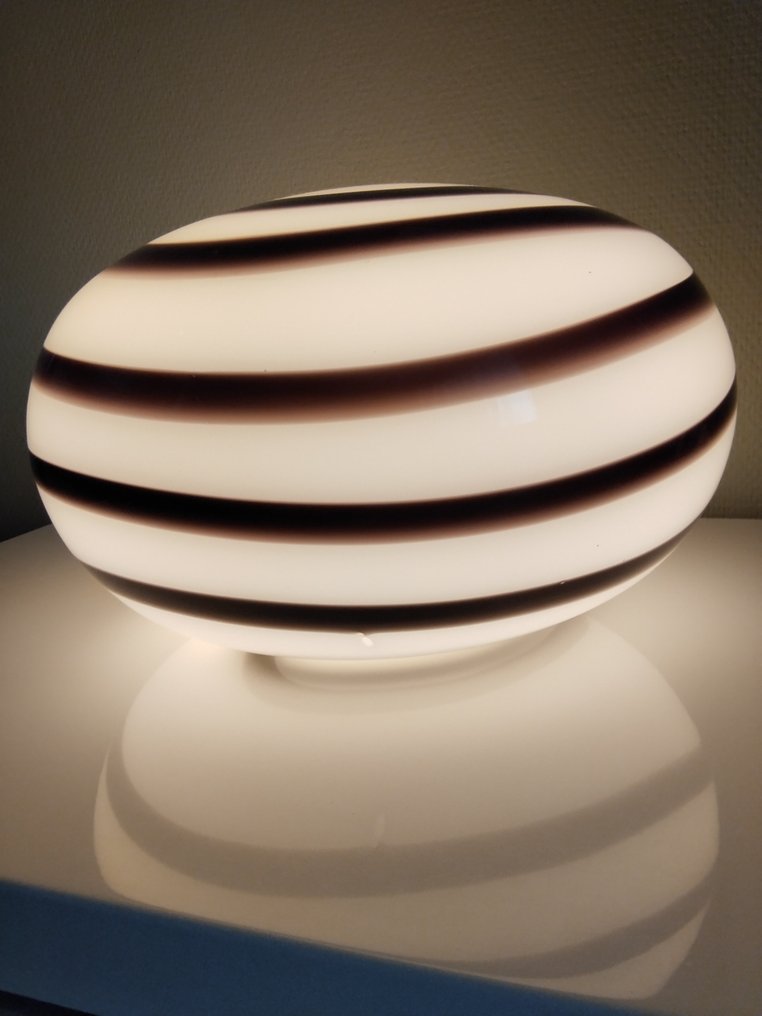 台灯 - 玻璃 - Lampe zebra swirl #4.3