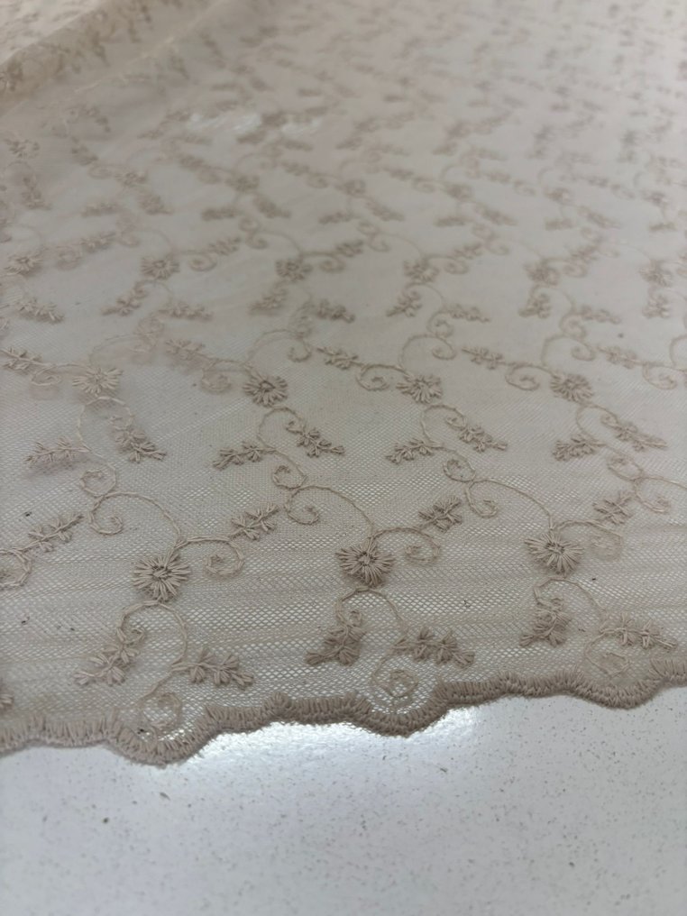 Tecido para cortina de renda preciosa, tulle francês bordado e com acabamento na base, com pequeno - Tecido de cortina  - 400 cm - 300 cm #4.3