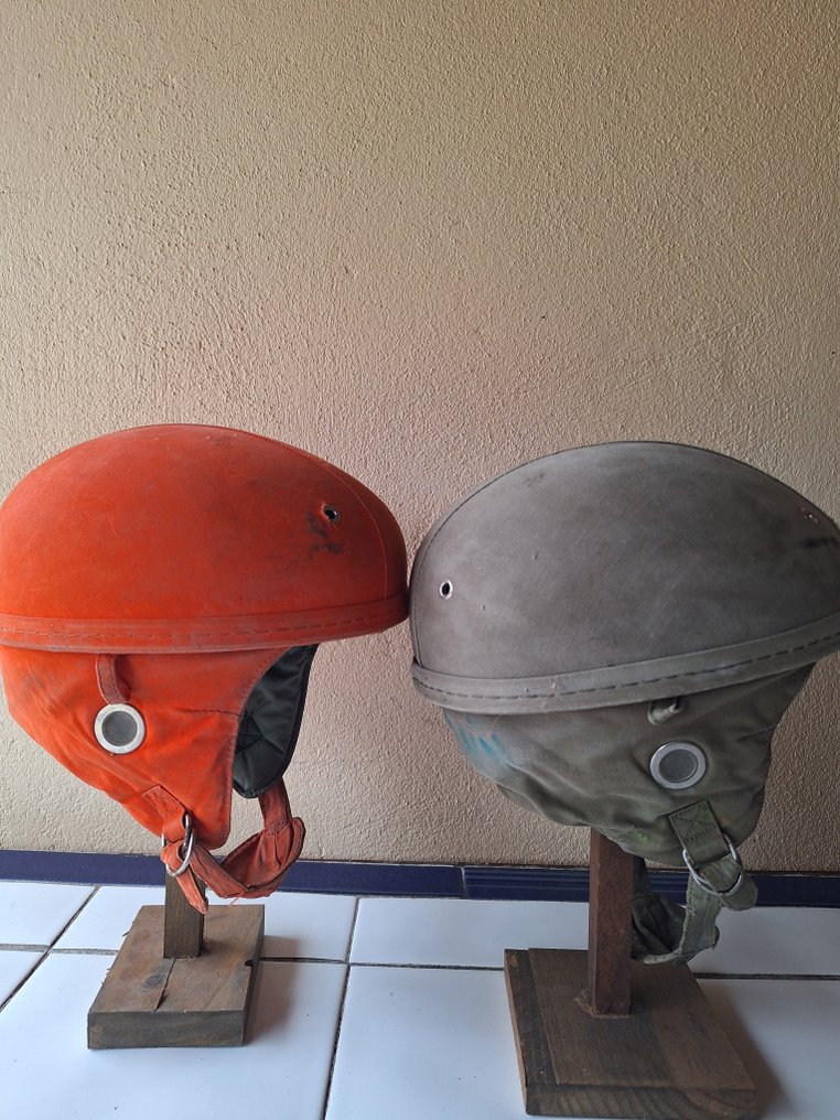 法國 - 傘兵部隊 - 軍用頭盔 - 80年代法国伞兵训练头盔。 - 1980 #3.2