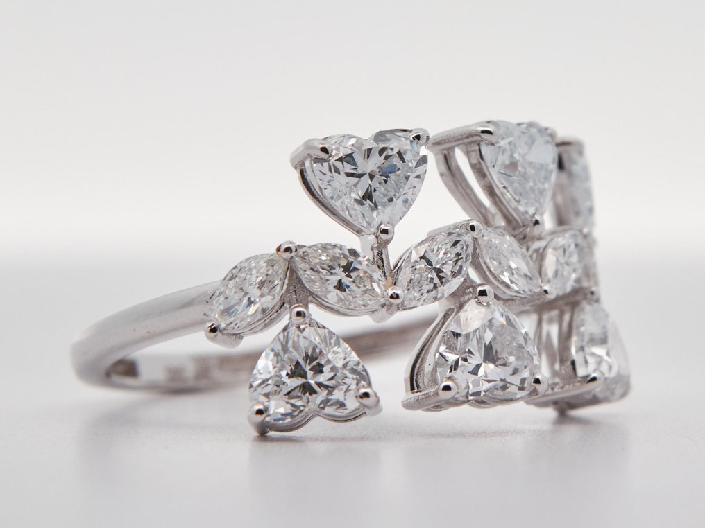 χωρίς τιμή ασφαλείας - Δαχτυλίδι - 14 καράτια Λευκός χρυσός -  2.45ct. tw. Διαμάντι (Εργαστηριακής καλλιέργειας) - Διαμάντι #1.0