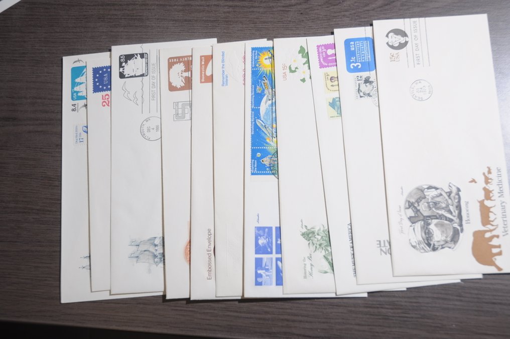 USA  - 批次包含100个FDC和PWS，放在一个盒子里。 #3.2