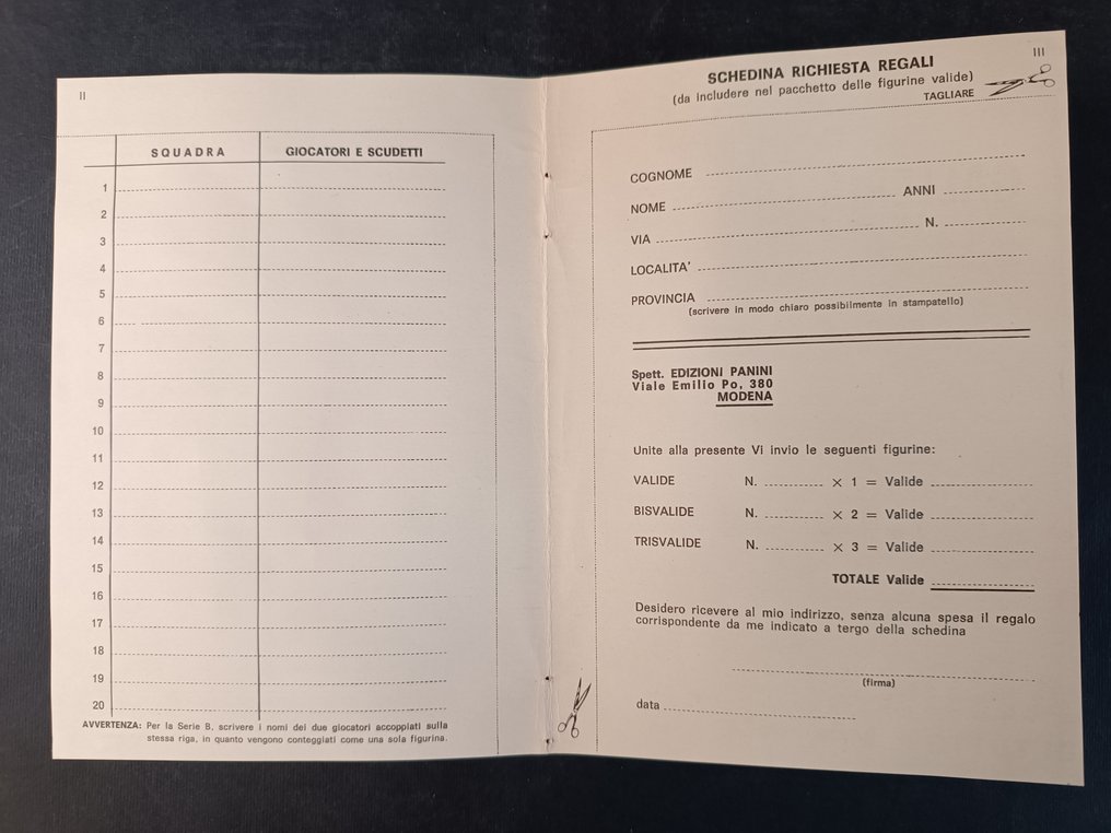 Panini copertina più cedola album 1965 panini - 1 Ημιτελές άλμπουμ - Good (GD) #3.2