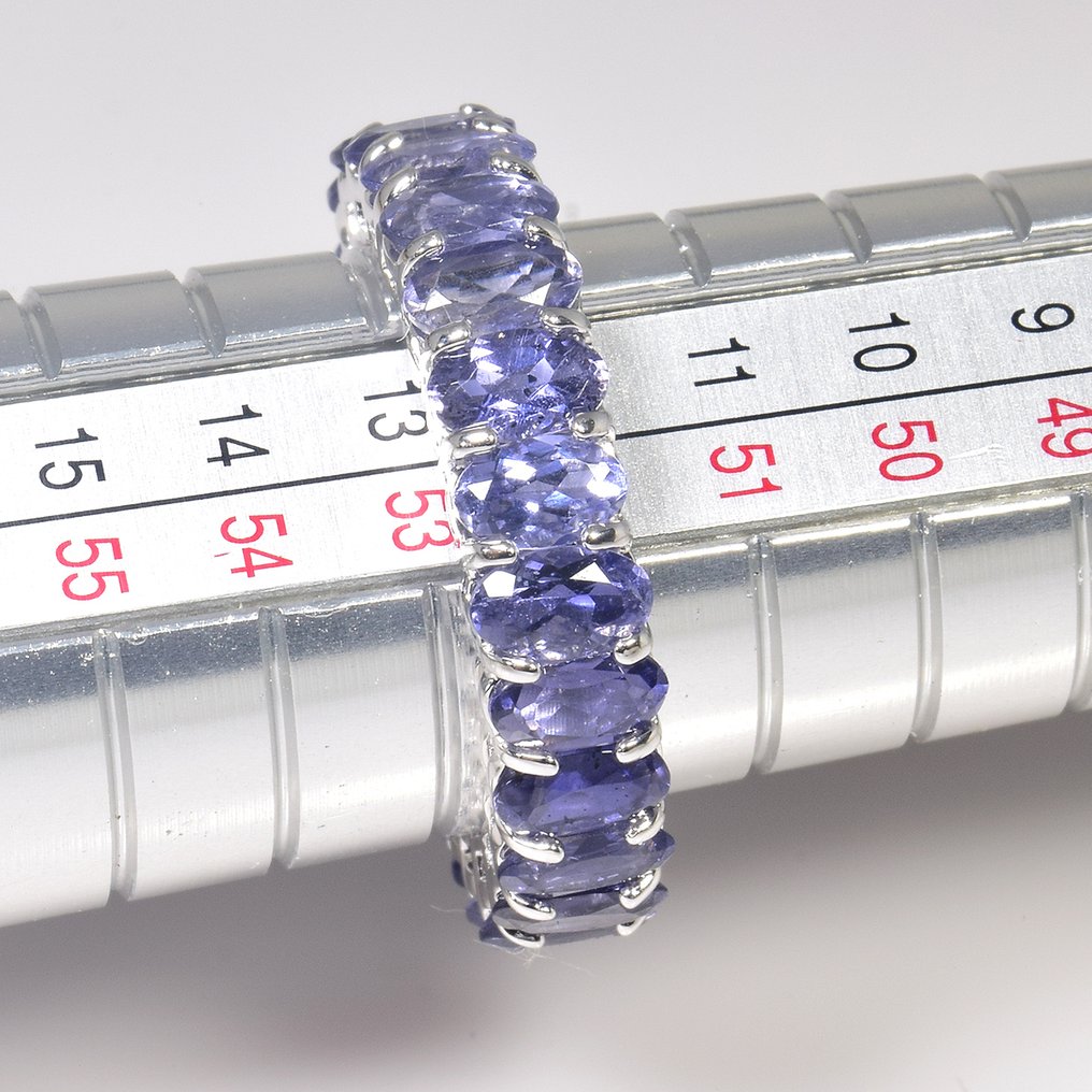 Zonder minimumprijs - Ring - 14 karaat Witgoud - 4.63ct. tw. Loliet #4.3