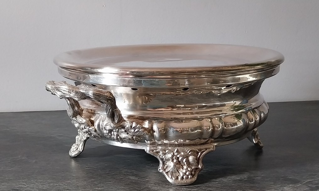 Serving tray - Model "Whale" - Silverplated - Plate Warmer Rocaille #4.3