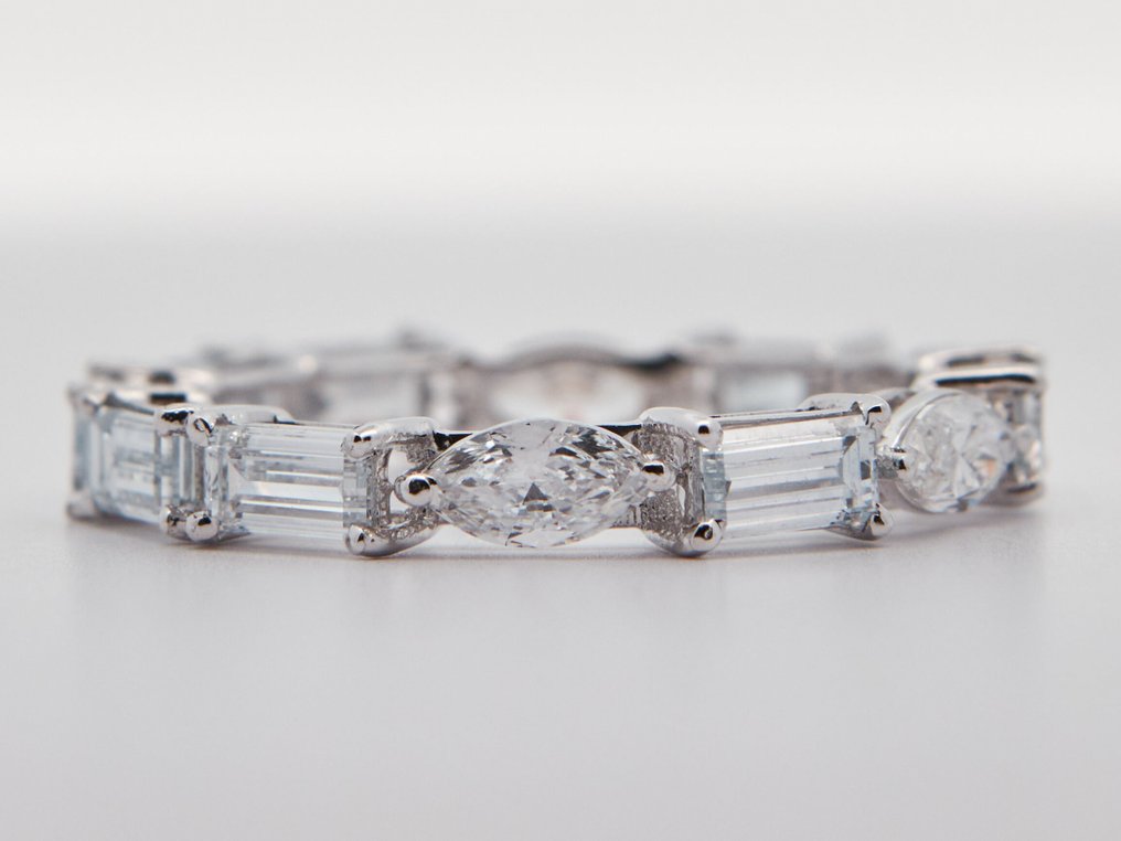 Zonder minimumprijs - Ring - 14 karaat Witgoud -  2.50ct. tw. Diamant (Lab-grown) #4.3