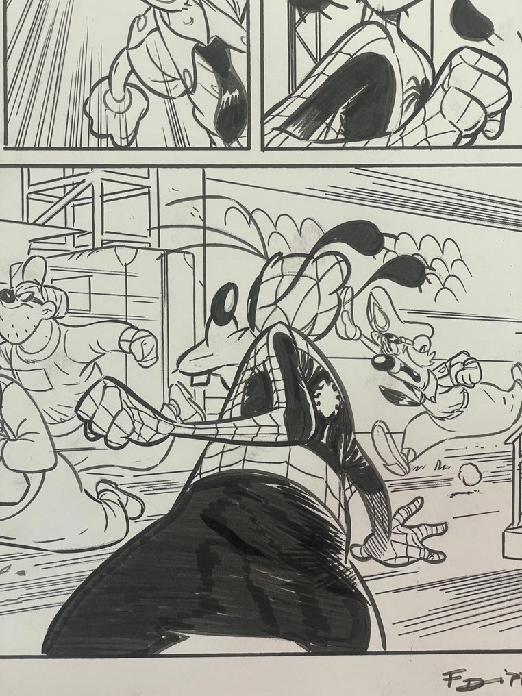 D'Ippolito, Francesco - 1 Original page - Topolino - "What If...? Goofy Became Spider-Man" - 2025 #4.3