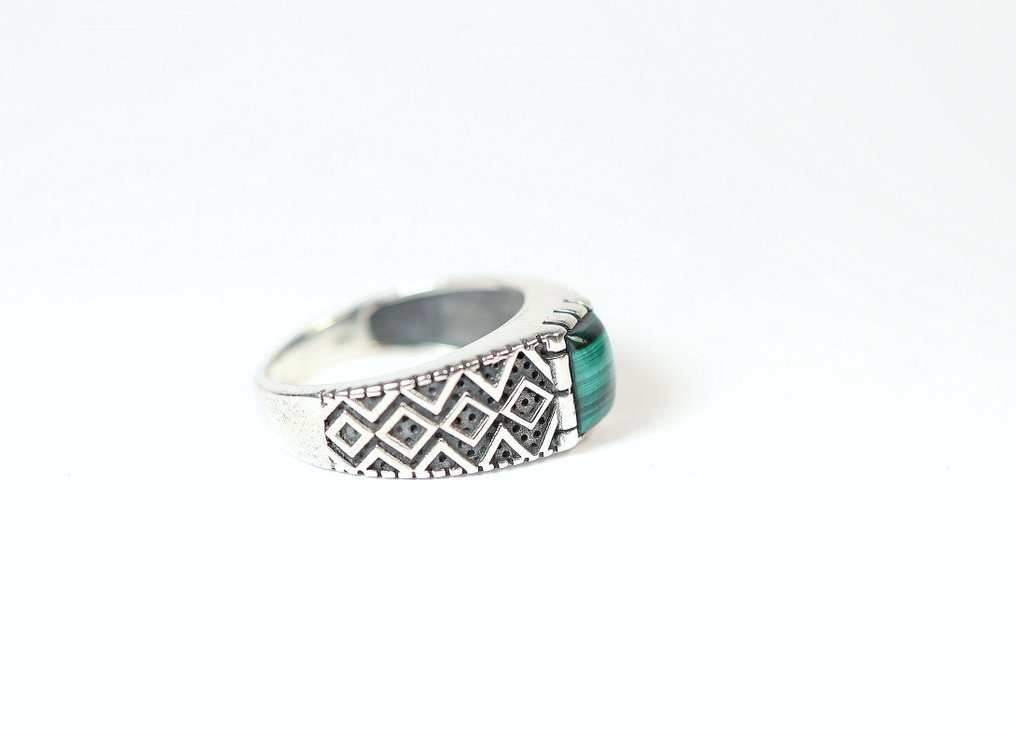 Malachit Ring / Cabochon / ny- 6.32 g - (1) #3.2