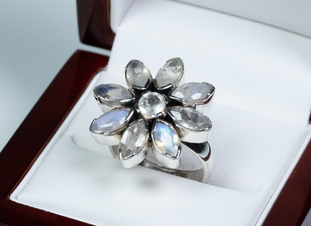 Sem preço de reserva - Anel - 925 Silber - Mondsteine #1.0