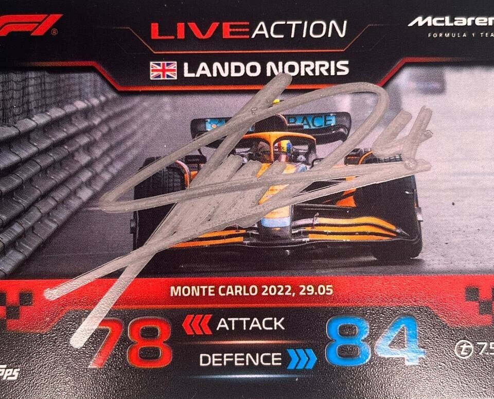 Topps - Lando Norris - Monte Carlo 2022 - Autographed Card #2.1