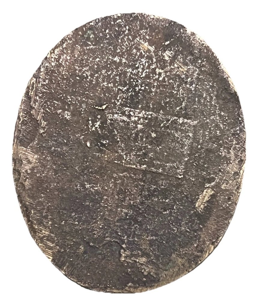 Royaume-Uni. Medal Antique Bronze Oval Plaque – Draped Male Bust in Relief – 46×56 mm (Sans prix de réserve) #1.0