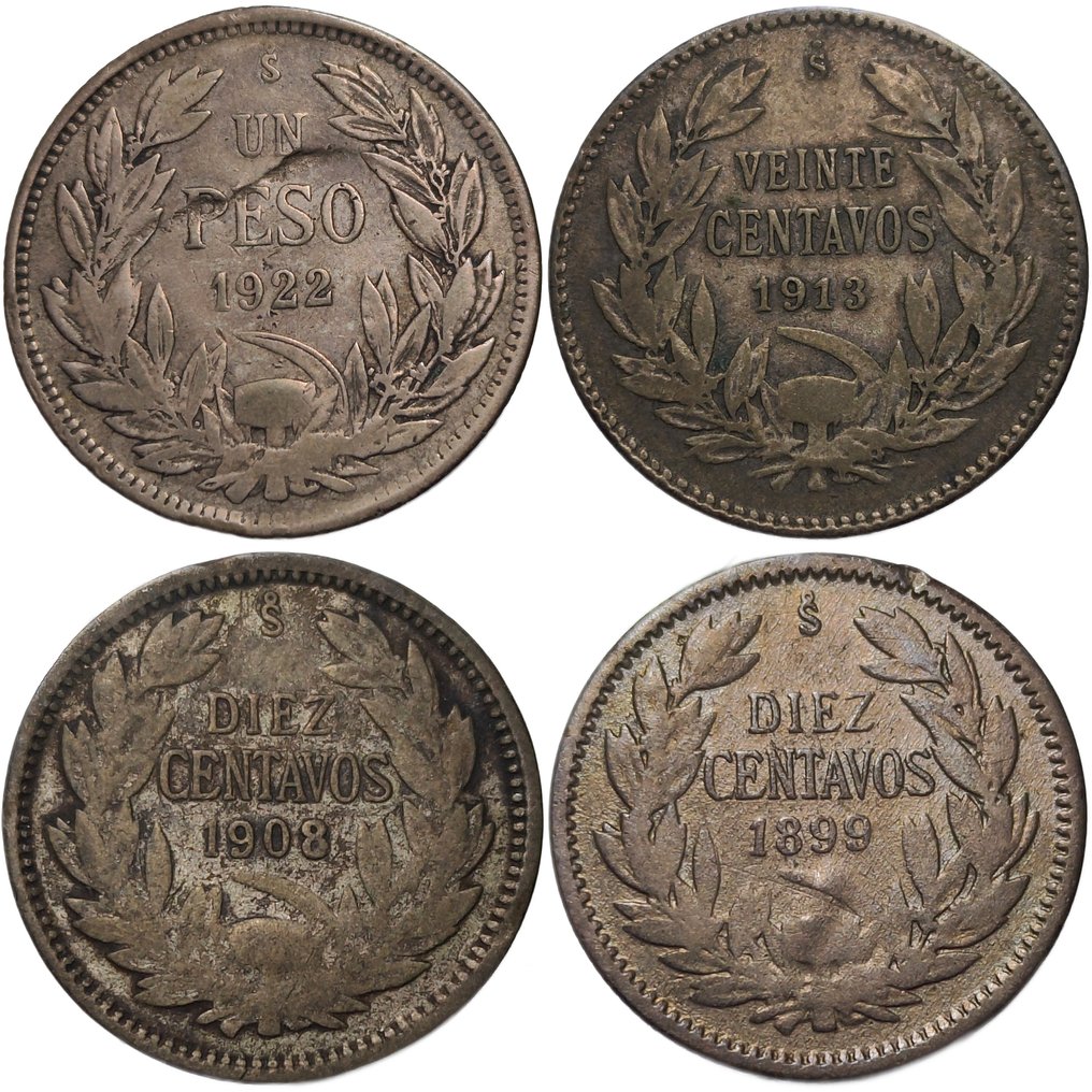 智利. Lot of 20 coins, including 4 silver.  (没有保留价) #2.1